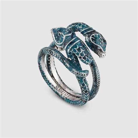 gucci garden enamel snake ring|Gucci garden silver snake ring.